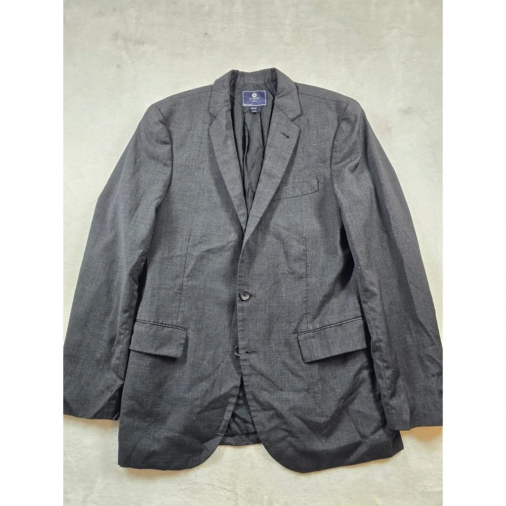 J.Crew Blazer Men 40R Charcoal Gray Wool Blend Two Button Sport Coat Suit Jacket